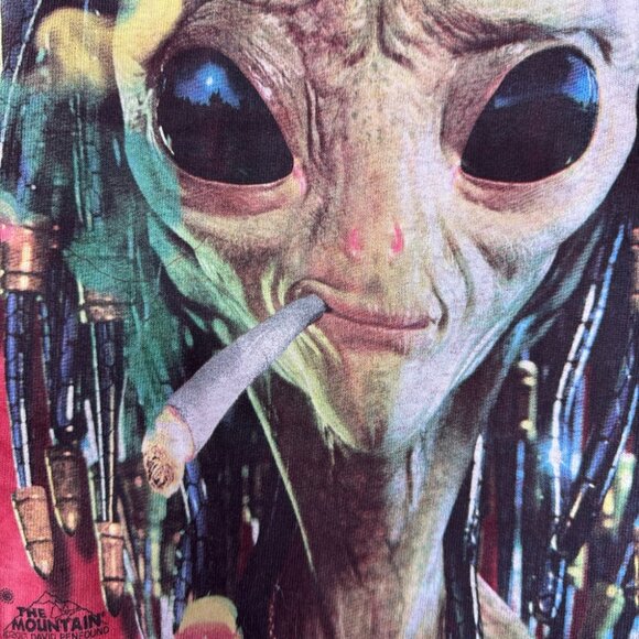 2013 the mountain David penfound tshirt alien smoking dreadlocks funny vintage - Picture 2 of 9